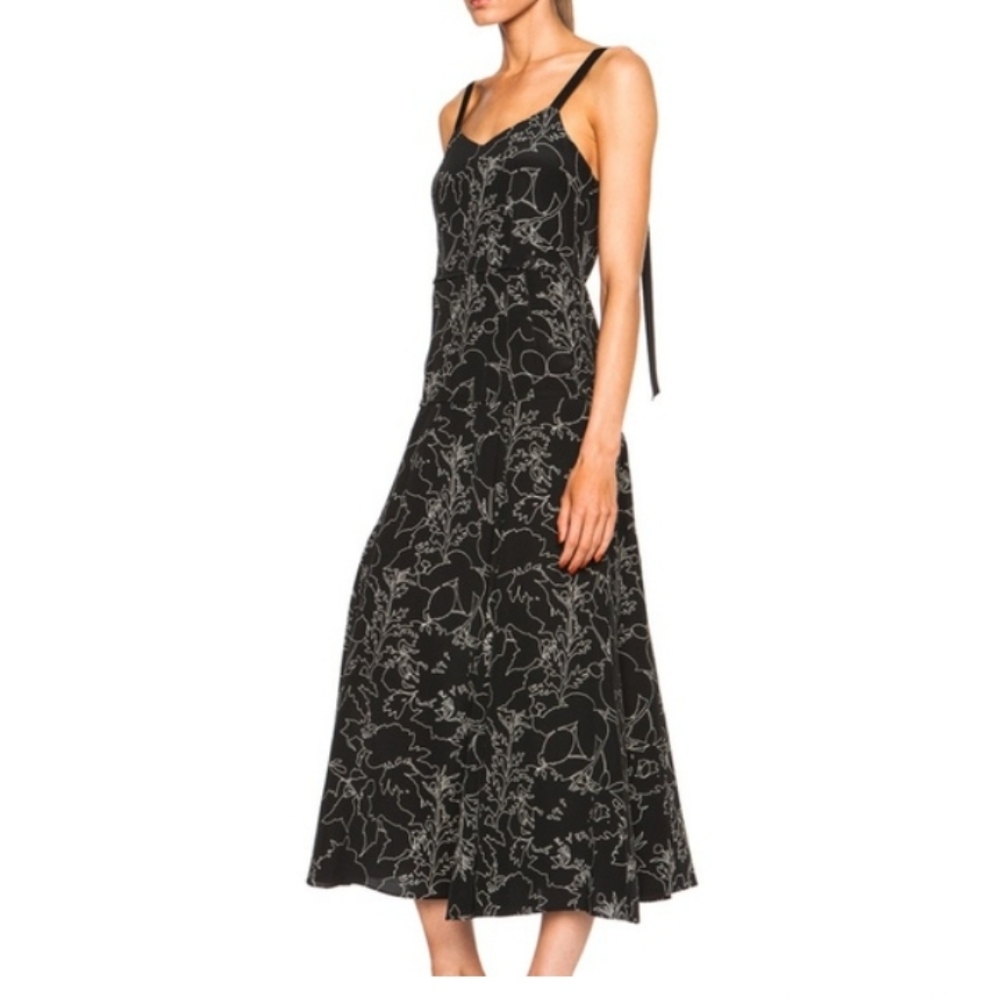 Rag & Bone Jade 100% silk Floral Midi Dress Sz-0